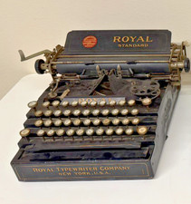 Antique 1910 Royal Model No. 1 Standard Typewriter Flatbed Original Finish picture