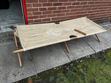 Vintage WW2 British Army 2x Wooden Camp Beds picture