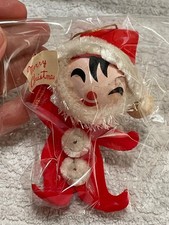 VTG Santa Claus Flat Holding a Sign Ornament Japan picture
