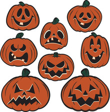 Pumpkin Vintage Halloween Cutouts - 8 Pcs. picture