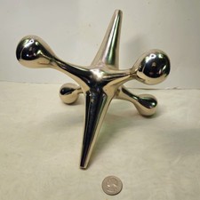 Vintage 9 Inch Chrome Jax - Jacks Sculpture Design Line Retro Doorstop - Bookend picture