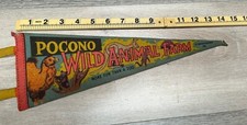 Vintage Felt Pennant 14” - Pocono Wild Animal Farm Stroudsburg, PA 1970’s picture