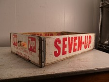 Vintage Wooden  7-Up Seven-Up Soda Crate Wood Box Denver Colorado 1972 picture