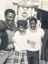 1960s African American Friends Motor Hotel Sign B&W Photo Black Americana picture