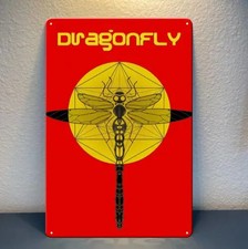 Dragonfly Psychedelic Goa Trance Music Tin Metal Signs Home Décor 8x12 picture