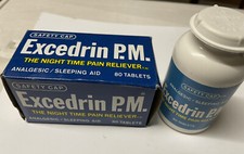 Vintage Excedrin P.M. Plastic Bottle With Box NOS 1972 picture