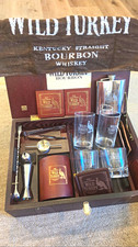 Vintage Wild Turkey Austin Nichols Bourbon Barware Gift Set Wooden Case Unused picture