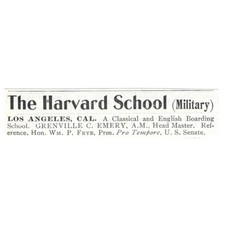 The Harvard Military School Los Angeles CA Grenville C. Emery c1918 Ad AE5-SV3 picture