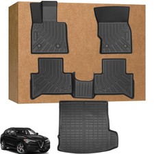 Floor Mats for Alfa Romeo Stelvio & Stelvio Quadrifoglio 2018-2025, 2 Row Flo... picture