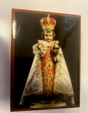 Infant of Prague Wood Rosary Box with Rosary, New from Colombia #L039 picture