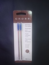 New Cross 8511-2 Ballpoint Pens Medium Blue Ink Refills Two-Pack picture