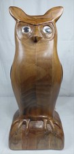 Vtg Tim Brown Handmade Carved Wood Owl 18