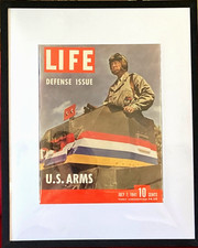 WW2 VINTAGE/SUPERB GEORGE PATTON, JULY ‘41, LIFE MAGAZINE, FRAMED/MATTED SEE ALL picture