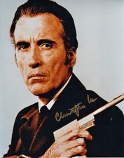 Genuine Signed Christopher Lee Photo 10 x 8 Photo James Bond Autograph Coa 007 picture