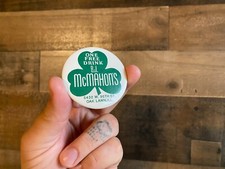 BJ McMahon's One Free Drink Button Pin VTG Oak Lawn Illinois Restaurant Clover picture