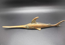 Rare Antique Keystone Orn Iron & Bronze WKS.S.F  Swordfish Letter Opener Knife picture