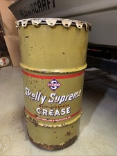 Vintage 1960’s Skelly Supreme Multi Purpose Grease 120lb Empty Metal Oil Can picture