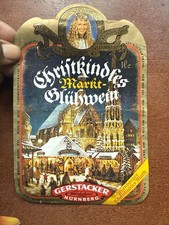 Vintage 1970s Christkindlesmarkt Glühwein Wine Label Gerstäcker Nürnberg Germany picture