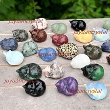 100pcs Mix Natural Quartz Sleeping cat Carved Crystal Skull healing Wholesale picture