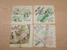 VINTAGE 4 FUNNY OLD SPORTS THEME PAPER NAPKINS HORSE RACING BOWLING SPOUSE picture