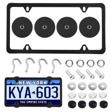 4PCS Magnetic License Plate Holders Kit,No Drilling License Plate Frames for ... picture
