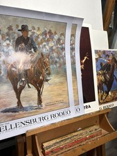 Lot 4 ELLENSBURG Washington Rodeo Western Art Show Auction 1991 - 93 Poster WOW picture
