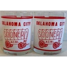 Vintage Oklahoma City ACBL Sooners Glasses. American Contract Bridge League picture