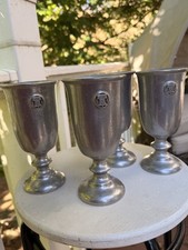 Lot of 4 Vintage 1960s Royal Wilton Pewter Goblet Water Glass, Armetale Pewter7