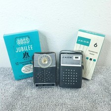 Ross Jubilee Vintage Transistor Radio RE 121 Lot Of 2 Jade J-163 1960's In Box picture