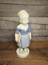 Vintage Gerold Porzellan Bavaria Germany School Girl Blue Dress Figurine 7209 picture