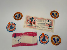 Vintage Disneyland Stickers, ticket envelope, certificate of merit picture