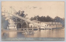 Real Photo Postcard c1907 Jackson Michigan Hague Park Vandercook Lake Slide RPPC picture