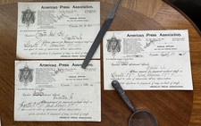 1894 American Press Assoc Omaha Bank Drafts Lot 4 Antique Newspaper Ephemera picture