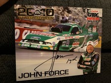 John Force Signed Promo Card Funny Car Nhra Photo Autographed picture