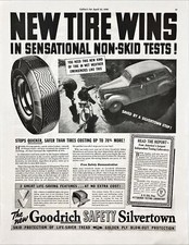 Goodrich Rubber Co Safety Silvertown Tires Skid Proof 1938 Vtg Magazine Print Ad picture
