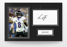 Lamar Jackson Hand-Signed 12x8 Photo Display Baltimore Ravens Memorabilia COA picture