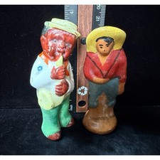 Vintage Hand Painted Figurines Made in Japan Musician & Annandale Minn Traveler picture