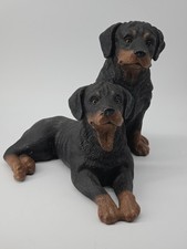 ​Universal Statuary Rottweiler Dog Figurine Set Vintage 1994 Heavy Statue 806 picture