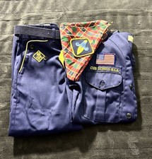 VTG 1960s Cub Scouts BSA Uniform w/ Shirt/Pants/Neckerchief/Patches/Pins/Belt picture