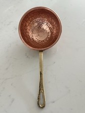 Vintage French Hammered Copper Ladle 6” with Riveted Handle 12.5” picture