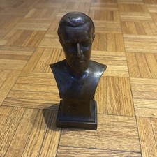 Antique Woodrow Wilson Bronze Bust Sculpture - UNSIGNED - 3 lbs picture