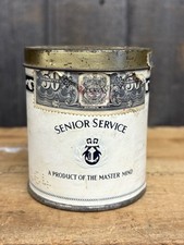 Vintage 1930s/40s Round Senior Service 50 Count Nautical Themed Cigarette Tin picture