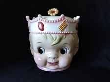 Vintage 1950s Ucagco  PY Prince Boy Cookie Jar Ceramic Baby Head Japan with Lid picture