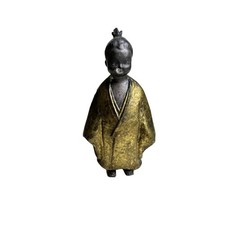 Vintage Japanese Selfless Child Okimono Gilt over Cast Iron Shirokiya 10