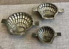 Antique Letang Fils Steel Chocolate Mold Set Of 3 Seashells picture