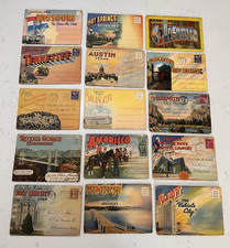 Vtg Lot of 15 Souvenir Scenic Postcard Folders w/Fold Out Pics 1930s-1940s USA picture
