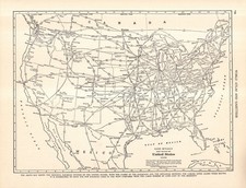 1942 Antique United States Railway Map US Railroad Mileage Map 3008 picture