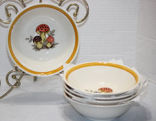 Set Of 4 Sears & Roebuck Vintage Merry Mushroom Cereal/Soup Bowls 1977 Japan picture