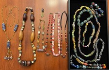 164 ANTIQUE & VTG AFRICAN TRADE BEADS - VENETIAN, CZECH, INDIA + 6 NECKLACES LOT picture