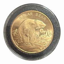 Alaska The Last Frontier Polar Bear Copper Commemorative Coin 1.5” Encapsulated picture